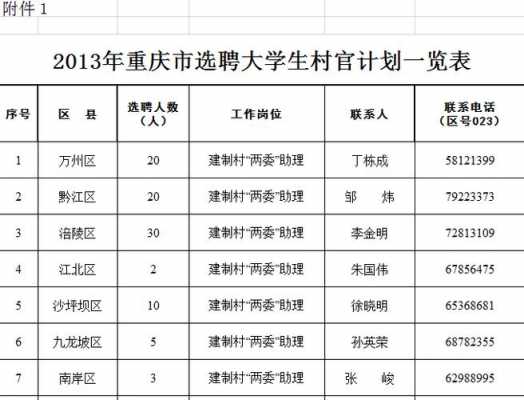重庆村官考试报名统计（重庆村官报考条件）